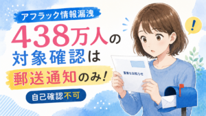 アフラック情報漏洩438万人の対象確認は郵送通知のみ！自己確認不可