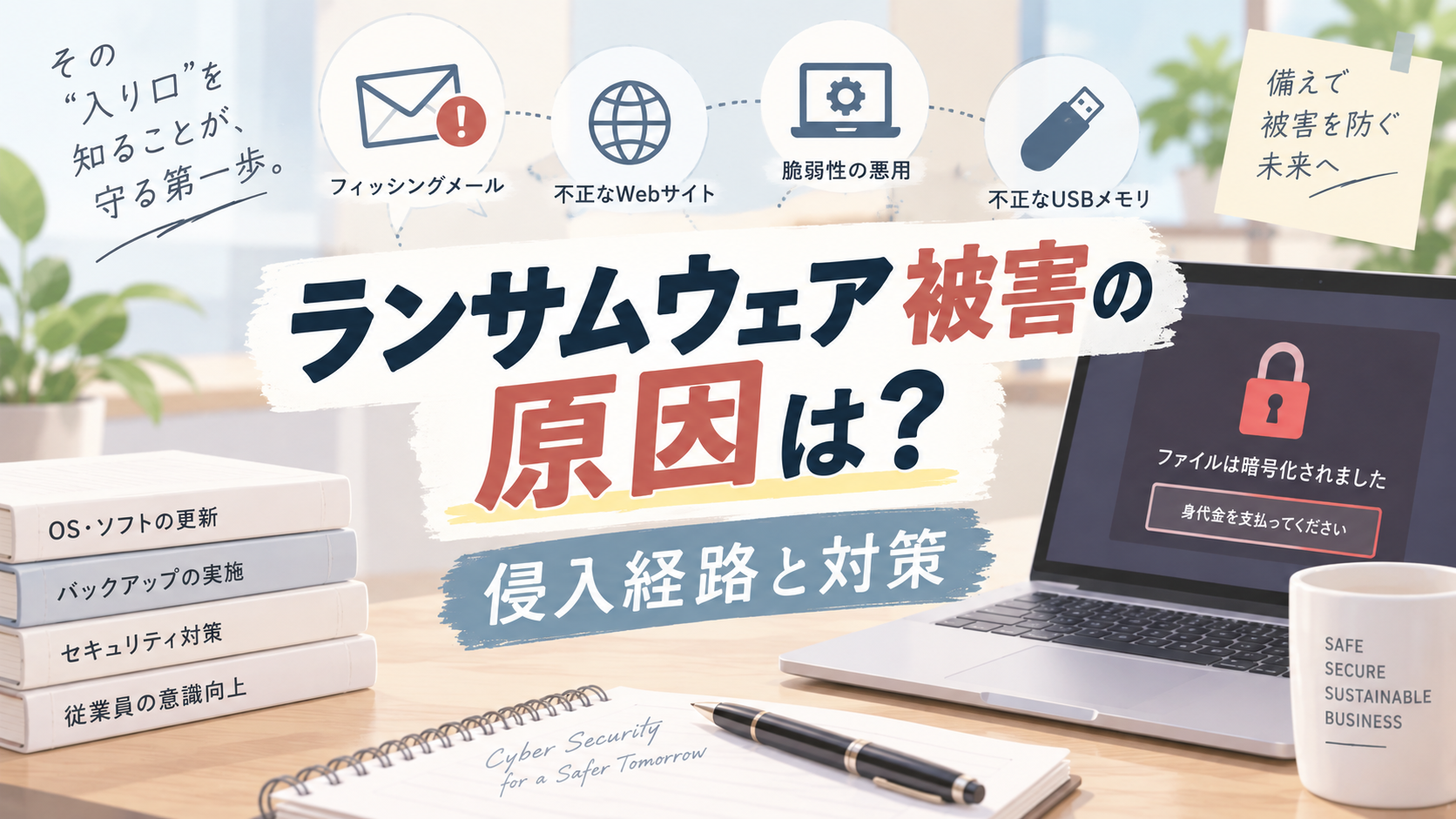 ランサムウェア被害の原因は?侵入経路と対策