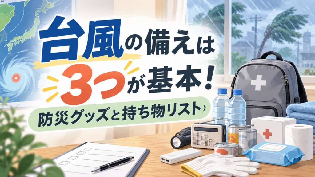台風の備えは3つが基本！防災グッズと持ち物リスト