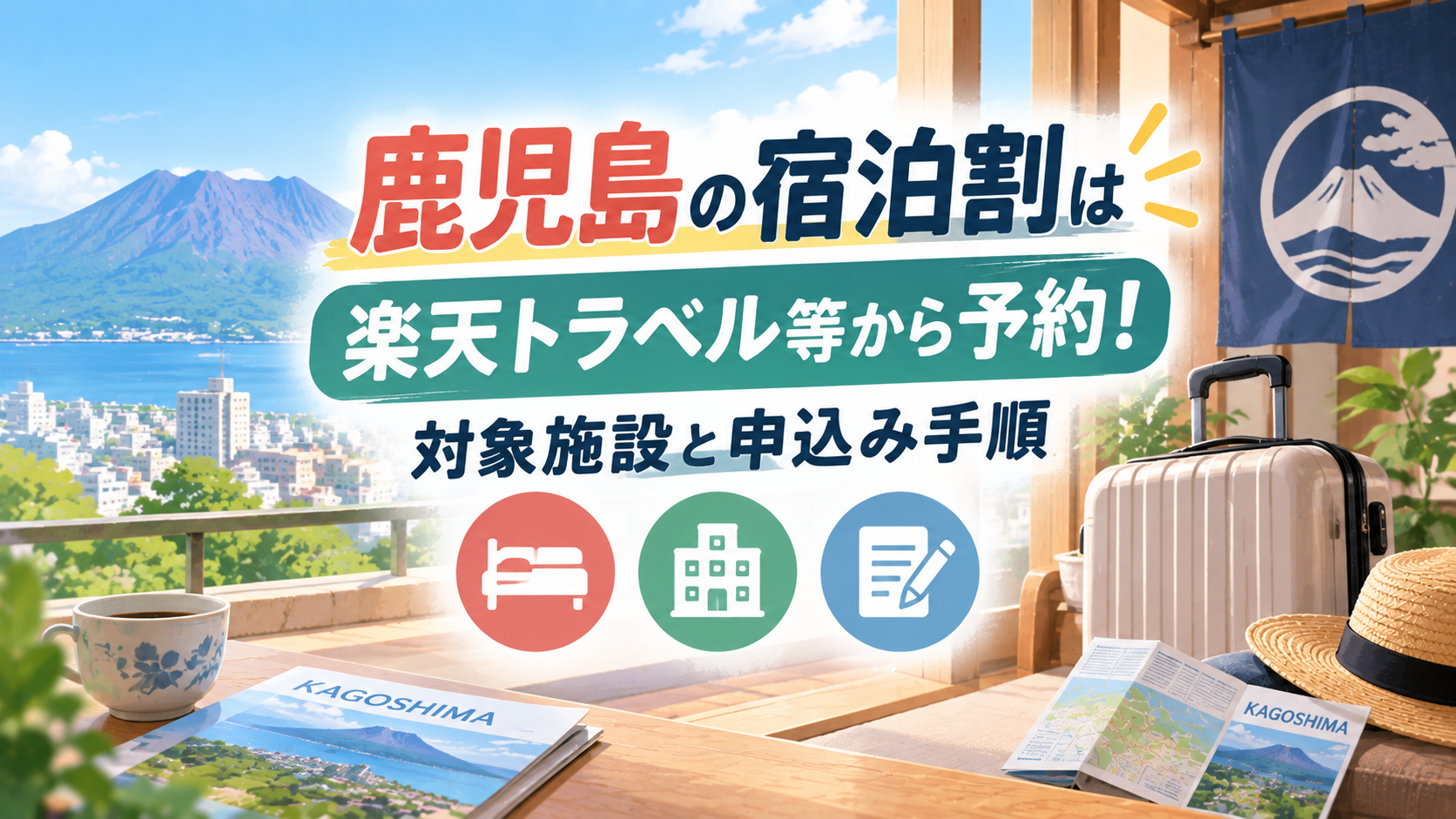 鹿児島の宿泊割は楽天トラベル等から予約!対象施設と申込み手順