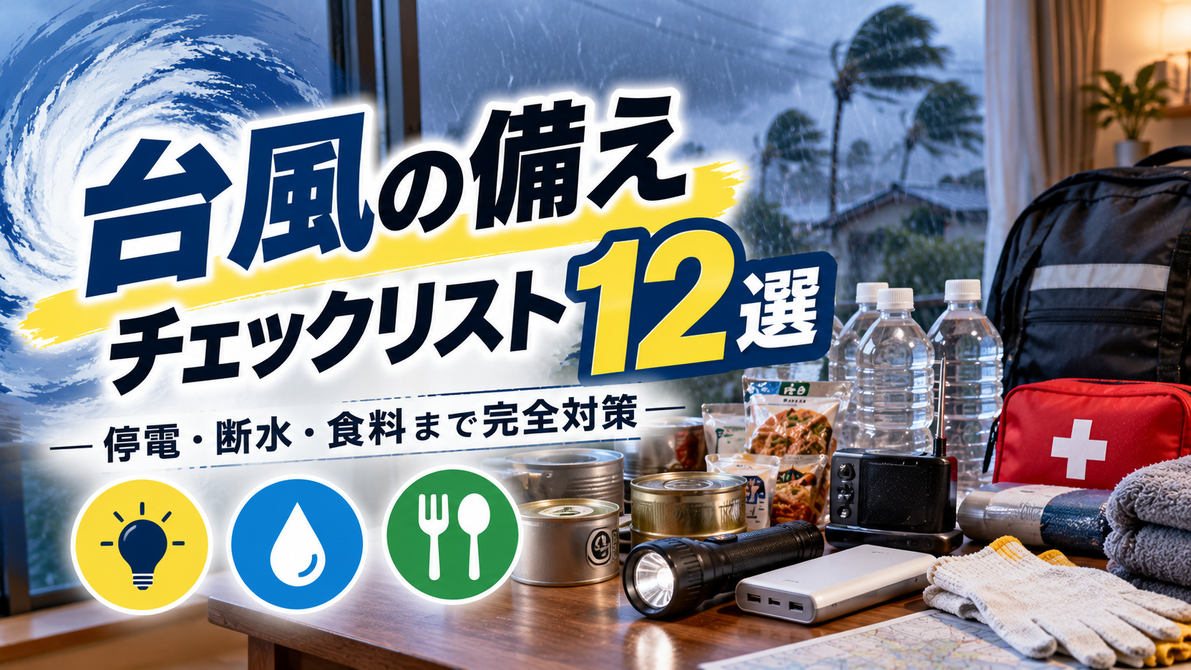 台風の備えチェックリスト12選!停電・断水・食料まで完全対策