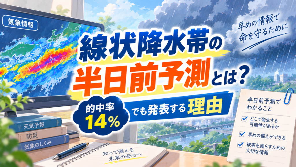 線状降水帯の半日前予測とは？的中率14%でも発表する理由