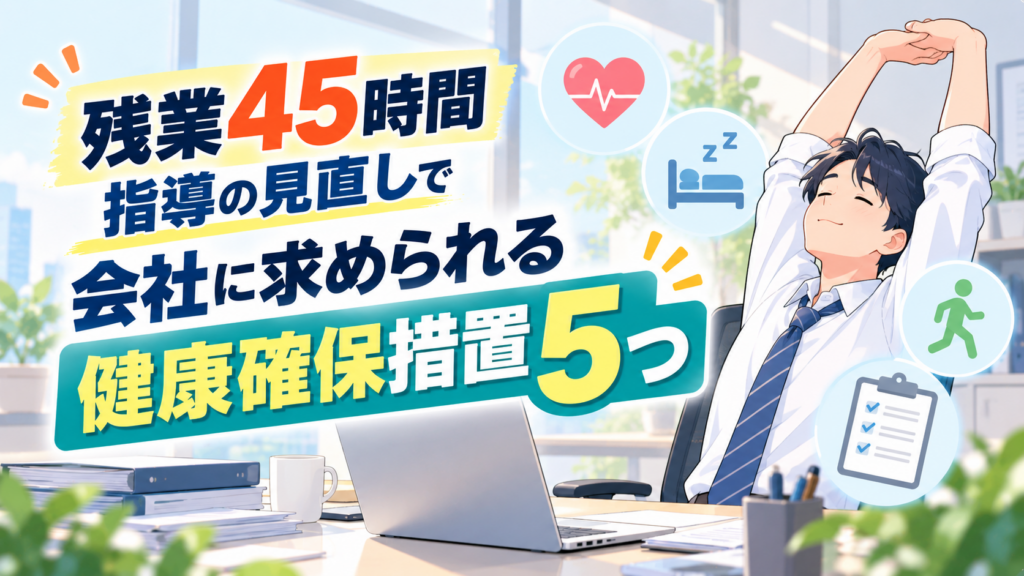 残業45時間指導の見直しで会社に求められる健康確保措置5つ