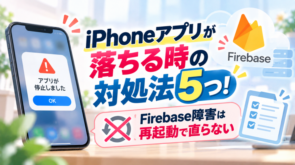 iPhoneアプリが落ちる時の対処法5つ！Firebase障害は再起動で直らない