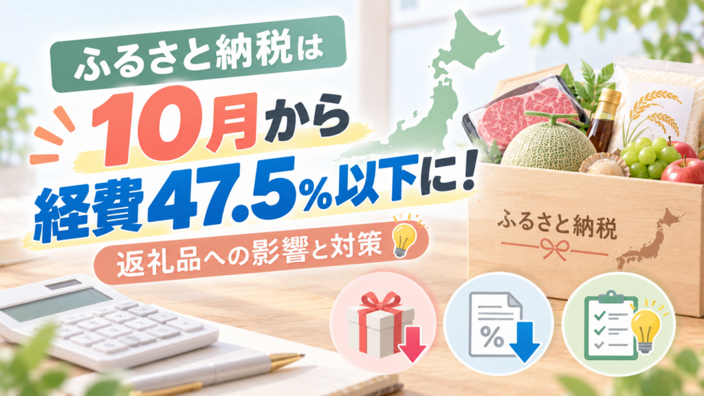 ふるさと納税は10月から経費47.5%以下に！返礼品への影響と対策