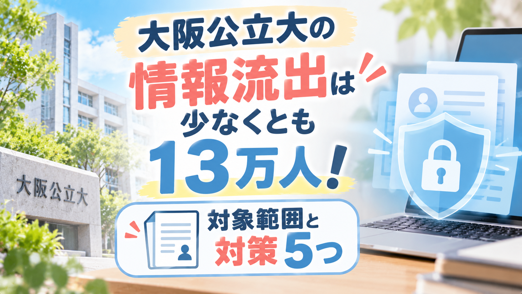 大阪公立大の情報流出は少なくとも13万人！対象範囲と対策5つ