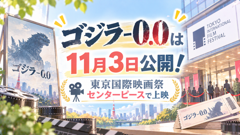 ゴジラ-0.0は11月3日公開！東京国際映画祭センターピースで上映