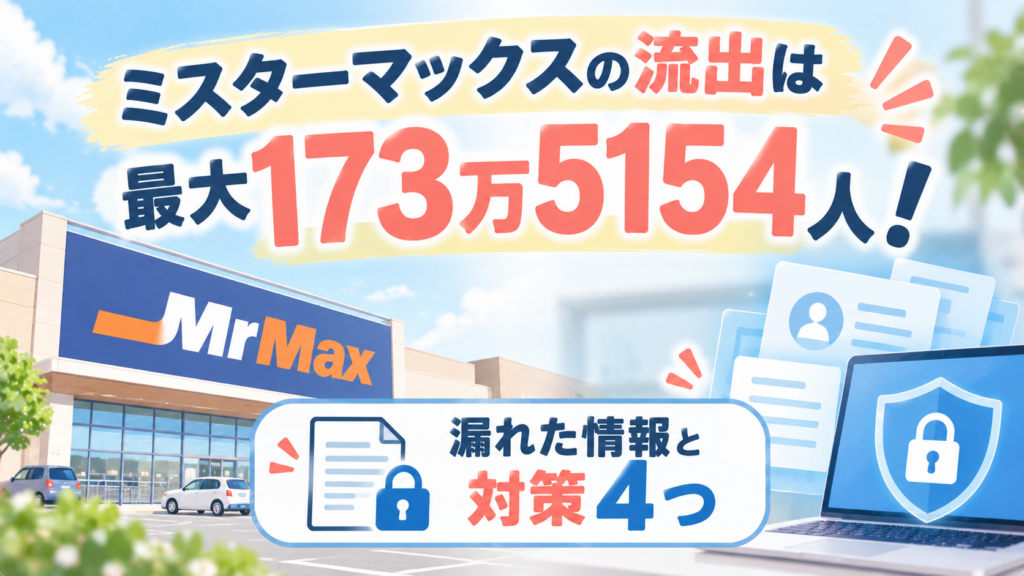 ミスターマックスの流出は最大173万5154人！漏れた情報と対策4つ