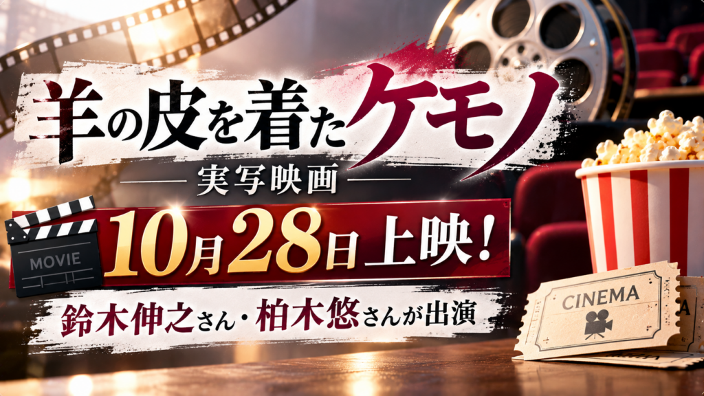 羊の皮を着たケモノ実写映画は10月28日上映！鈴木伸之と柏木悠が出演